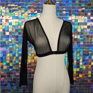 Sheer Mesh Shrug Bolero Women Stretchy One Size Black Excellent Rave Festival